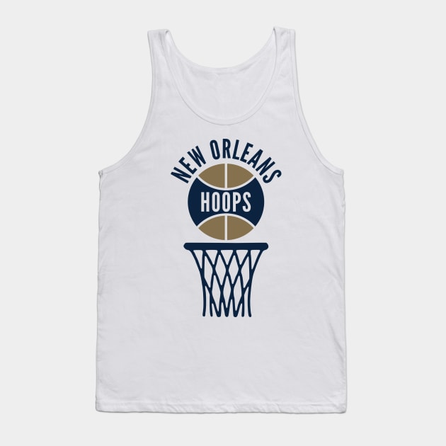 Retro New Orleans Hoops Logo Tank Top by Double-Double Designs